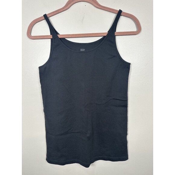 Eileen Fisher Tops - EILEEN FISHER Tank Top Size Large Stretch Organic Cotton Scoop Neck Black USA